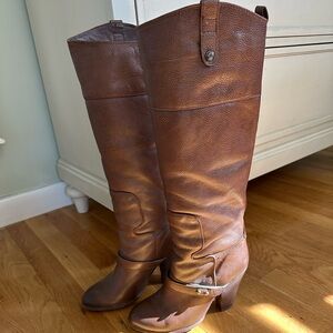 Sam Edelman Heeled Brown Leather Boots Size 7